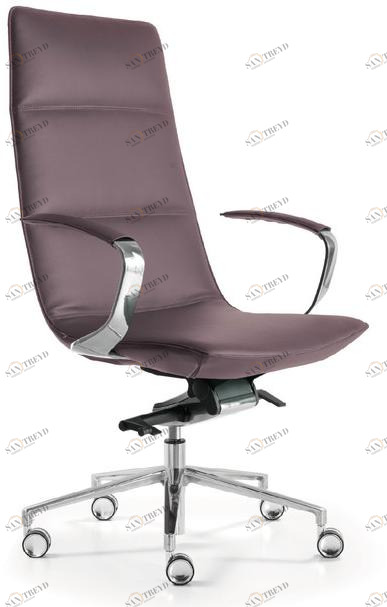 Quinti Sedute Поворотное кожаное кресло исполнительное с 5-ю спицами и подлокотниками Amelie sun-id-1488989