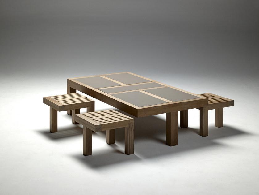 Royal Botania Низкий прямоугольный садовый столик из керамики Nara sun-id-1370587 - Вид №7