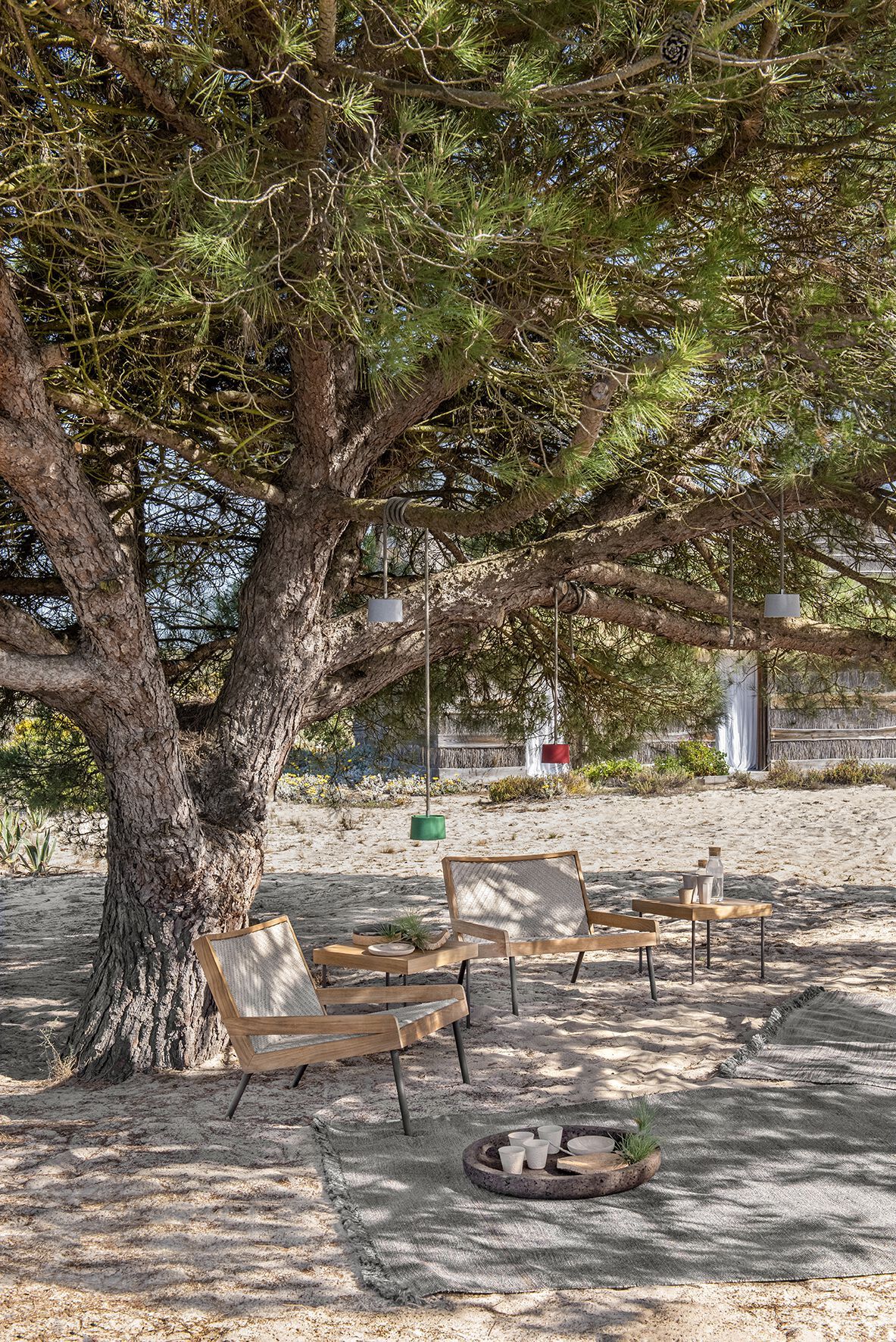 Кресло из тика и полипропиленовой веревки с подлокотниками Ethimo открытый ARCH-00125651 - Вид №2