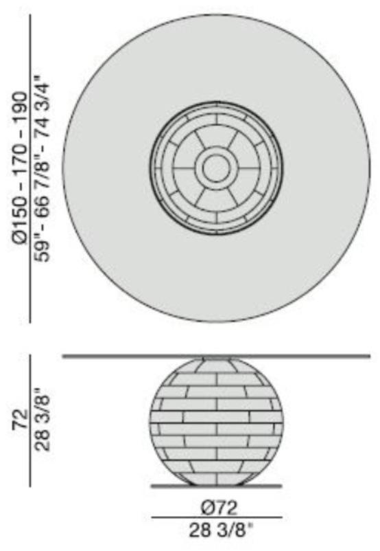 Porada Круглый стол из ореха каналетта со стеклянной столешницей Iron sun-id-1421364 - Вид №1