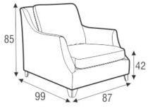 Sits Кресло с обивкой из ткани с подлокотниками Rose sun-id-1449997 - Вид №2