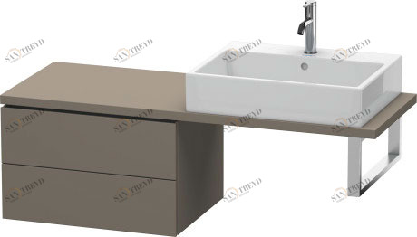 LC582809090 Шкафчик для компактной консоли L-Cube #LC5828 620 x 477 мм Фланелево-серый шелковисто-матовый лак Duravit