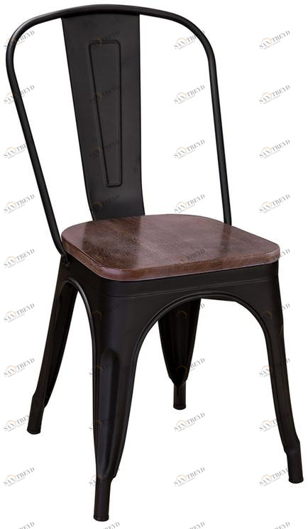 52293 Стул Tolix Wood Черный R-HOME 920102hW