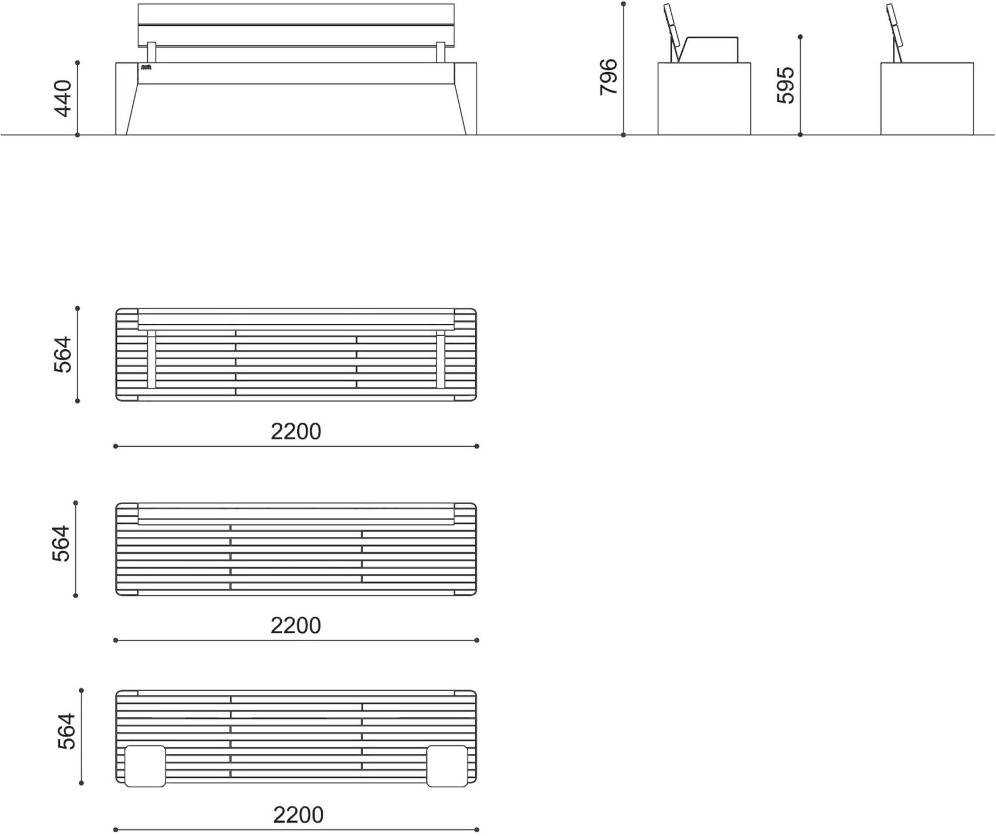 City Design Скамья из стали и дерева без спинки Fòla Fòla - Вид №3