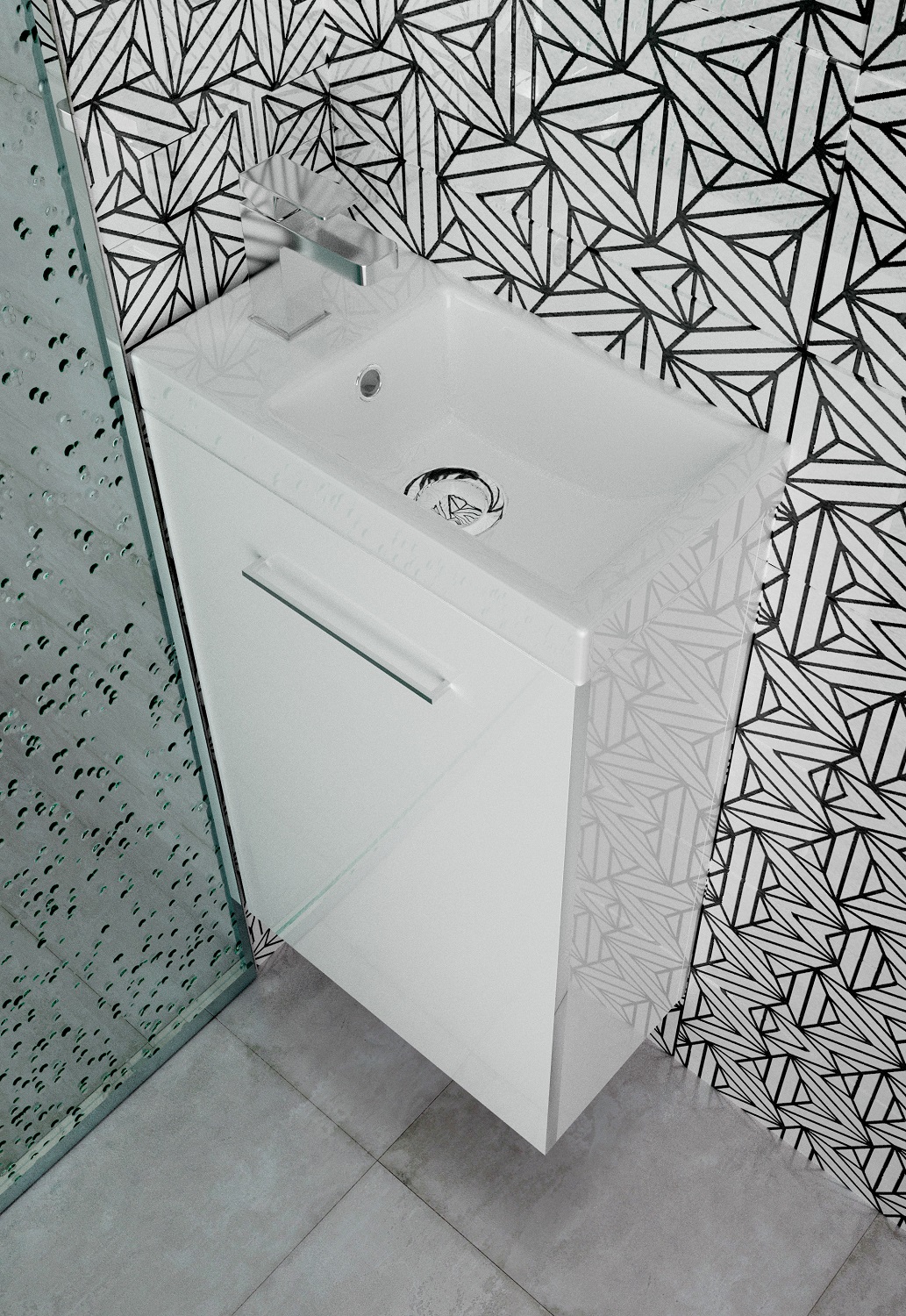 У37625 Тумба Ноктюрн 40П 1д, мдф, Белый глянец 1 Marka Ноктюрн  - Вид №1