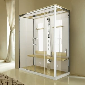 Душевая кабина угловая NEXIS DUAL A Novellini NEXIS цвета ясень, с высоким душевым поддоном