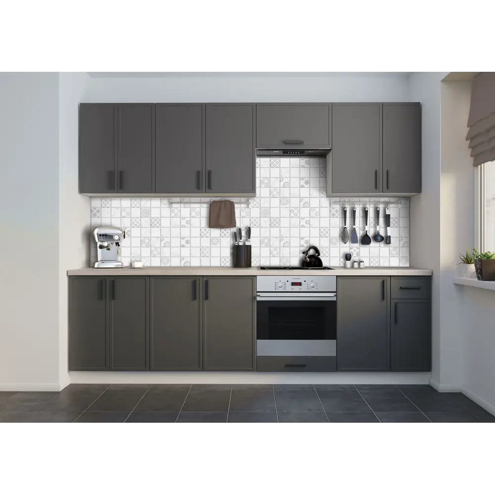 Santreyd Панель ПВХ Бьянка - серый мрамор для стильной кухни 960x480 мм 86273183 STLM-0067496 - Вид №4