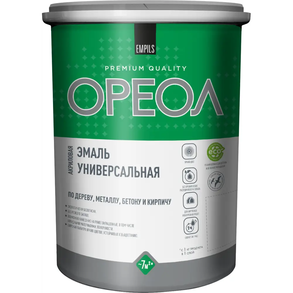 Универсальная эмаль ОРЕОЛ для внутренних и наружных работ, 2.5 л 89376159 STLM-1565505