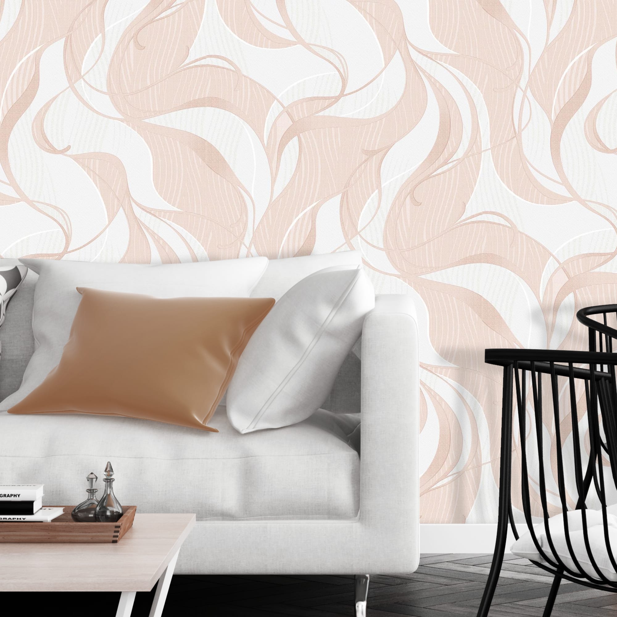 82938318 Обои бумажные бежевые 0.53 м 323-02 Тренд Santreyd  - Вид №2