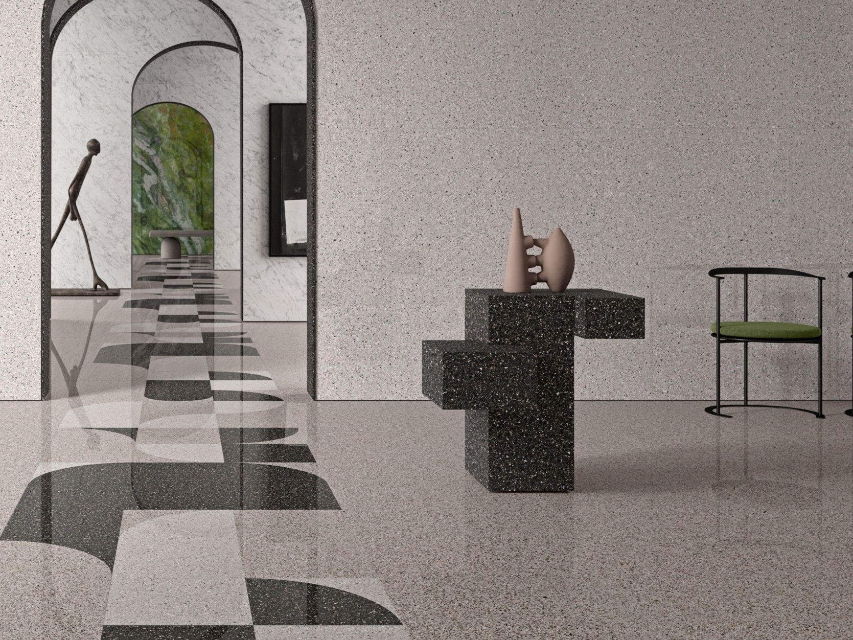 Пол / облицовка керамогранита для интерьера с эффектом камня ARIOSTEA академия полного тела ARCH-00024995