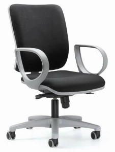 Ares Line Поворотный офисный стул из ткани с 5 спицами и подлокотниками Smart