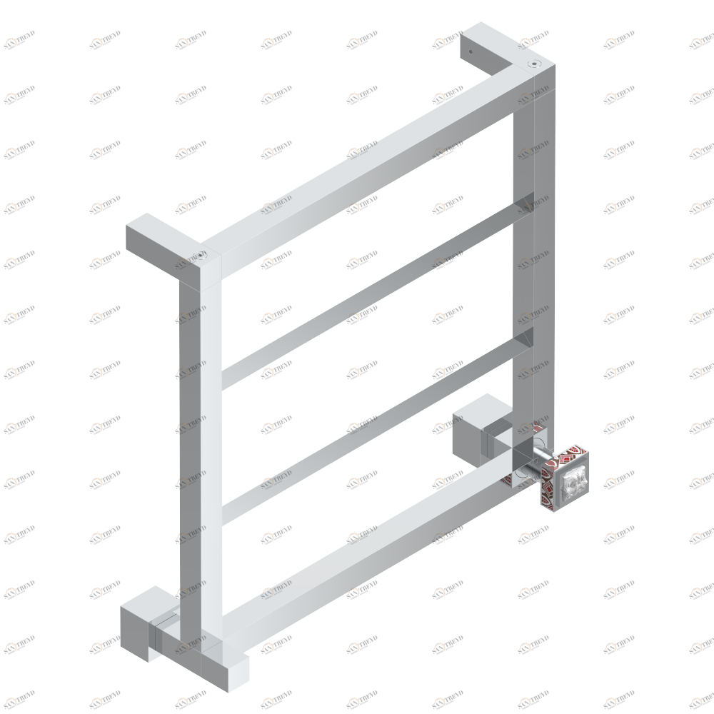 A2S-TWS4H1 Полотенцесушитель Современный квадратный, 4 перекладины, 520 мм x 510 мм, водяной, с 1 декоративной рукояткой Thg-paris Masque de Femme, solaire Хром A2S-TWS4H1 CAT.A