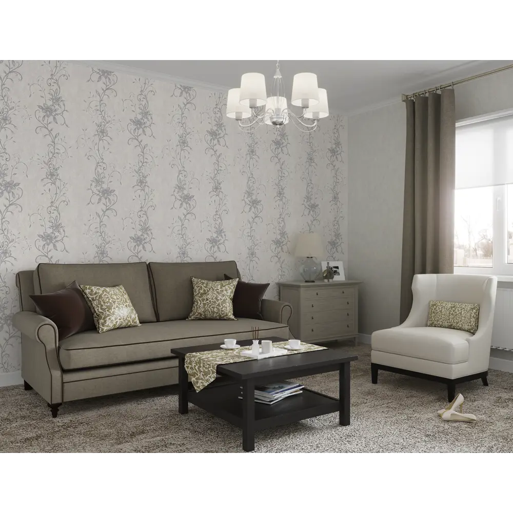 Обои флизелиновые Палитра Floris серые 0.53 м PL51016-14 82383468 STLM-2028049 - Вид №3
