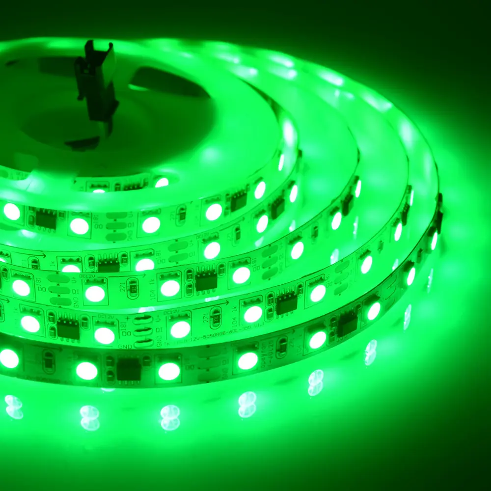 Светодиодная лента адресная SMD 5050 60 диод/14.4 Вт/м 12 В 10 мм IP20 2 м RGB белая подложка 82535313 STLM-2168943 APEYRON  - Вид №7