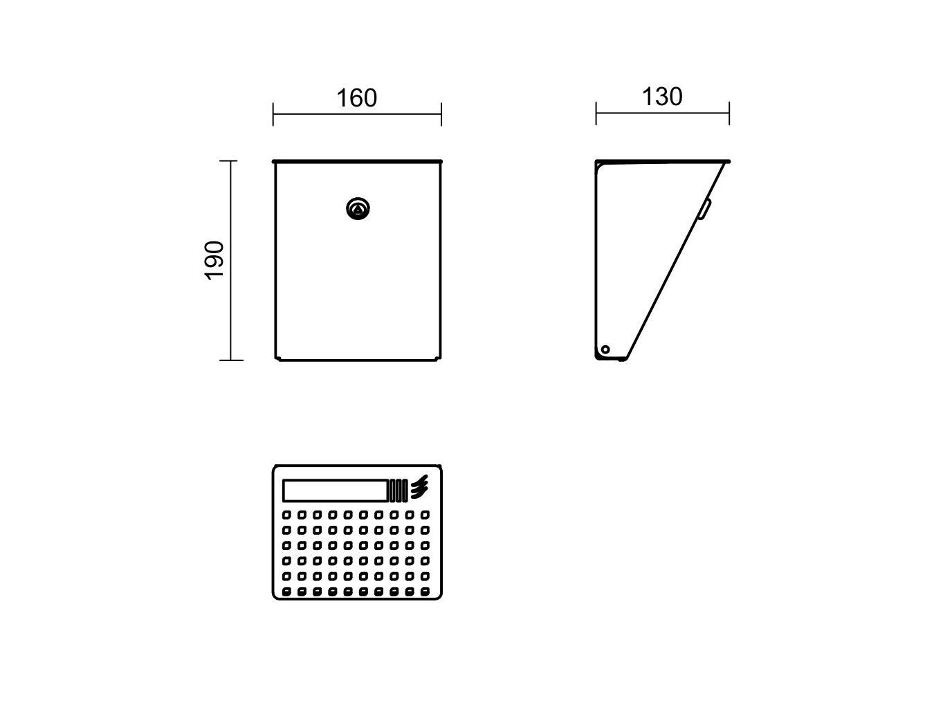 Стальная настенная пепельница для общественных мест Studio Città LASER ARCH-00022456 - Вид №2