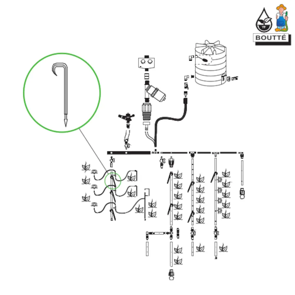 Держатель для капельной линии Boutte, 16 мм, 10 шт STLM-2070973 - Вид №2
