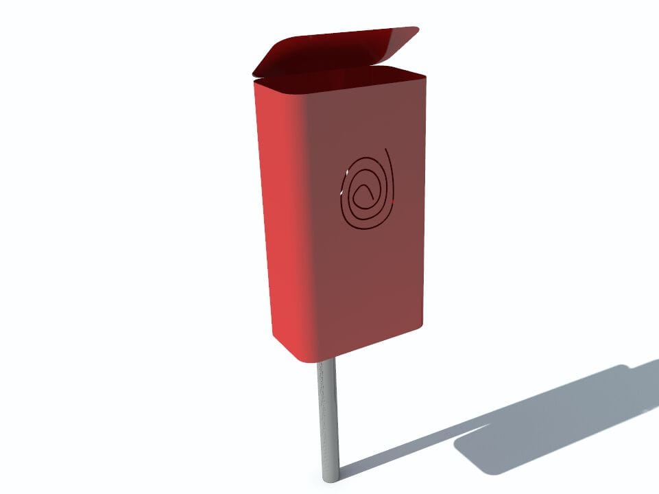 Металлическая стойка для мусора с крышкой для наружного использования CITYSì IMPRONTA ARCH-00140466 - Вид №6