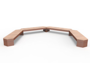 Модульная стальная и деревянная скамья без спинки