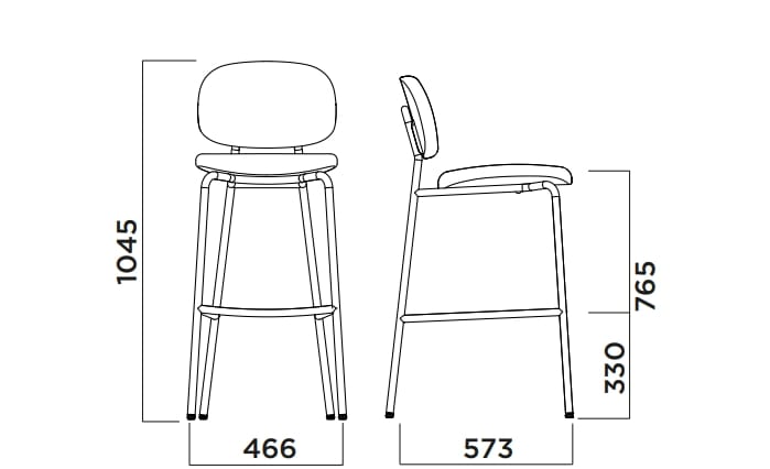 Высокий тканевый мягкий стул со спинкой Infiniti круглый ARCH-00074238 - Вид №9