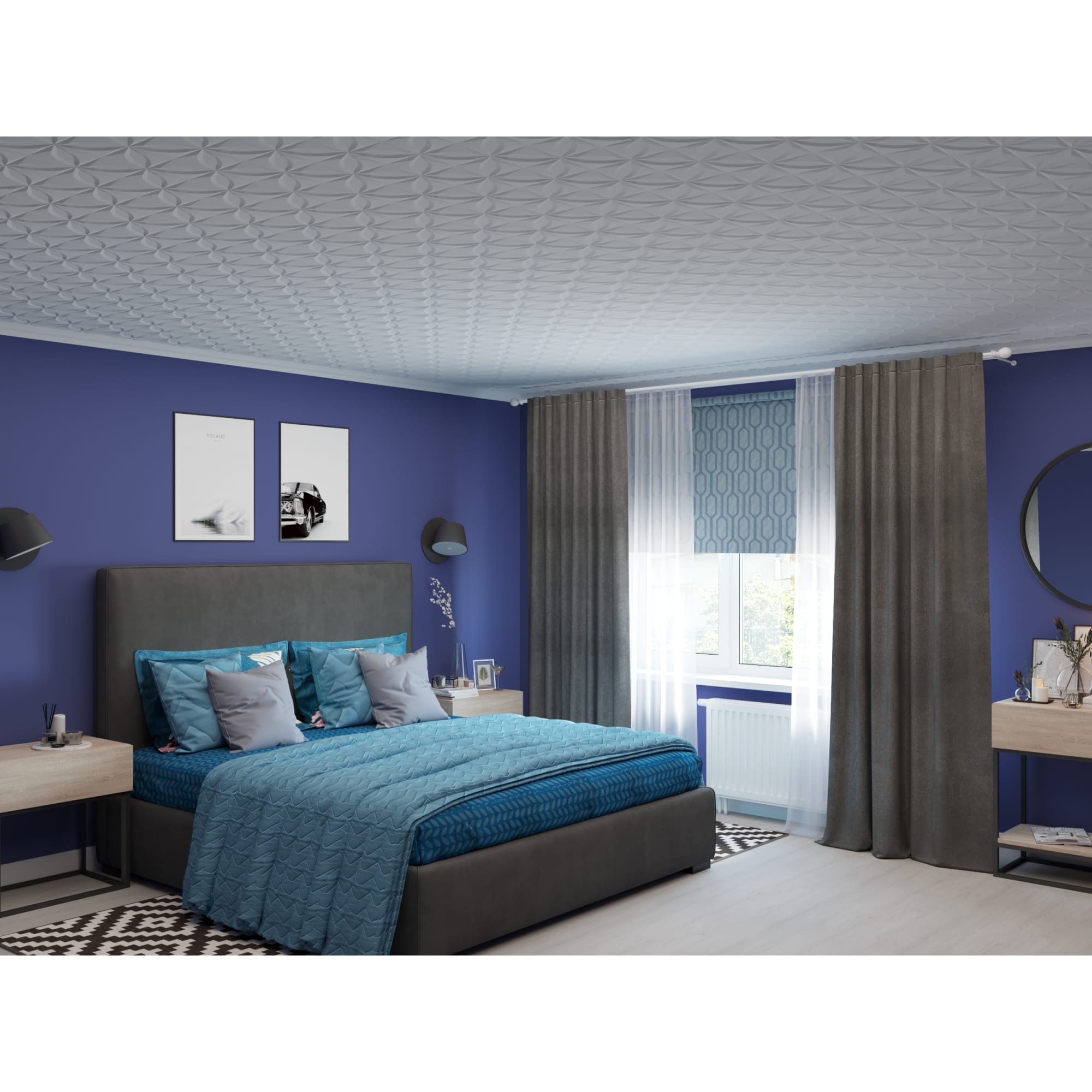 82118778 Покрывало, 160х200 см, полиэстер, цвет индиго Santreyd  - Вид №7