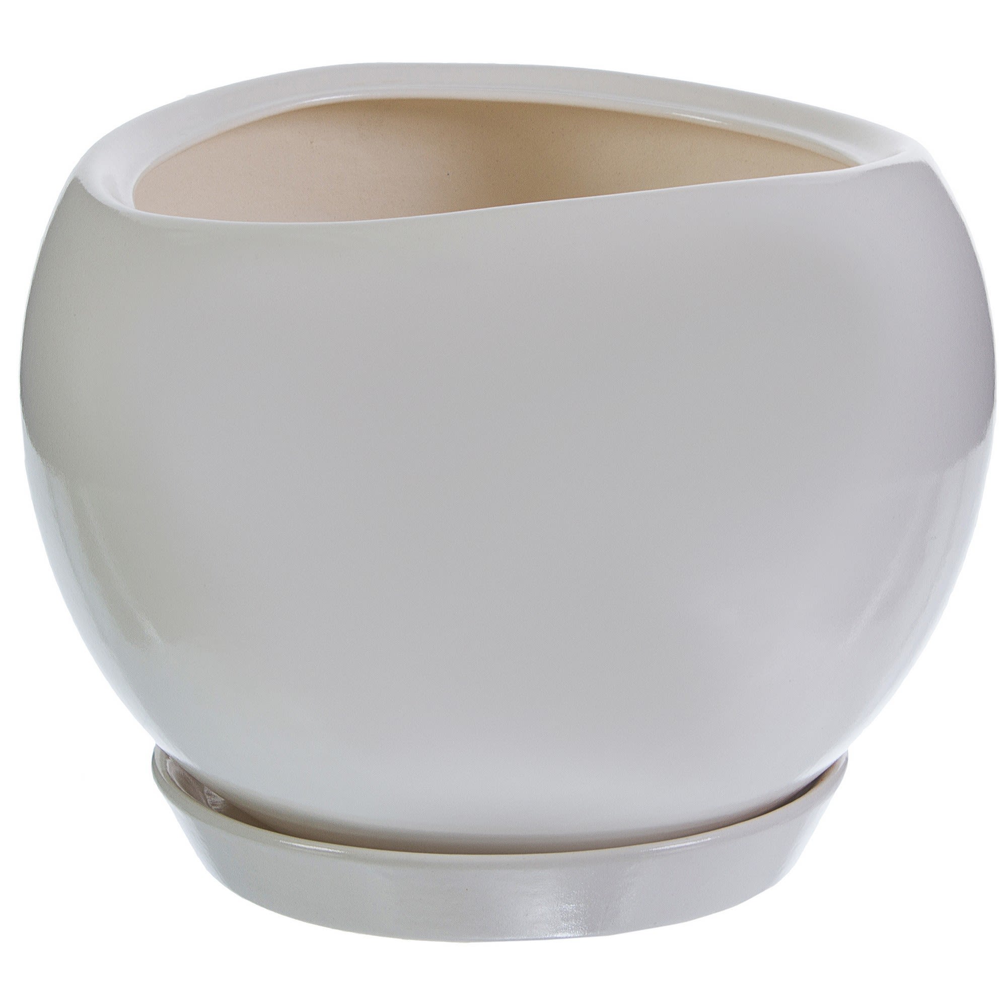 81932591 Горшок цветочный ø20 h18 см v3.5 л керамика белый Адель Santreyd