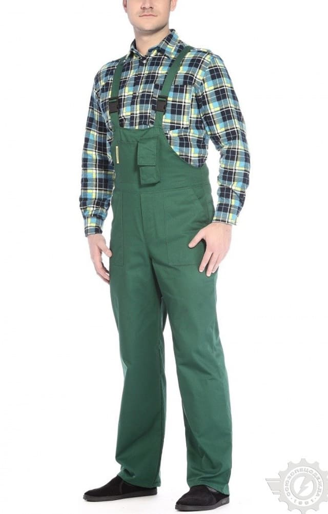 65612 Полукомбинезон "Эксперт-2" зеленый  Летняя спецодежда  размер 60-62/182-188  - Вид №2