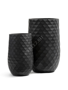 41.1020-0035-BLCK-55 Кашпо  ERGO - серия Diamond - Высокая округлая чаша - Антрацит Цветочная коллекция