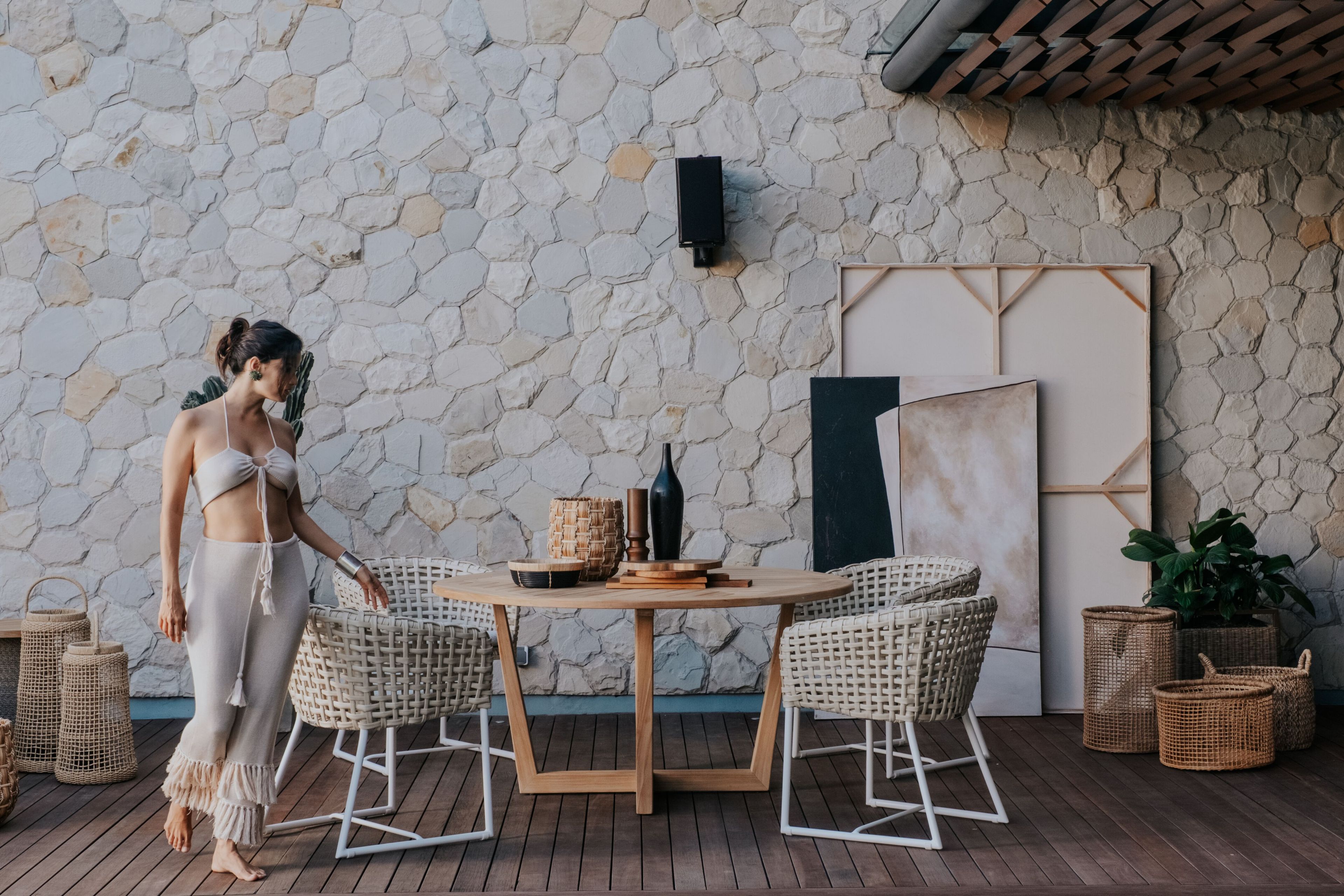 Круглый стол из тикового дерева cbdesign ассортимент ARCH-00021340 - Вид №1