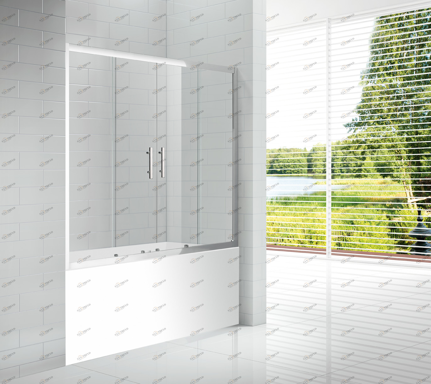 ECO-O-VF-2-150/145-P-Cr Душевое ограждения на борт вынны Cezares Китай