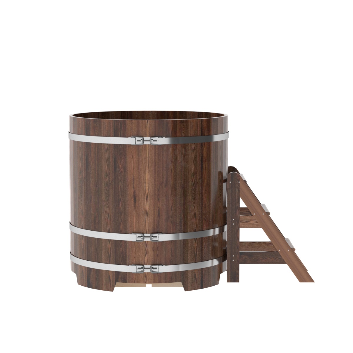 1199 Купель круглая из лиственницы d=1,17х1,2 морёная премиум Alyarus  - Вид №2