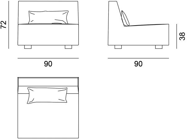 Gervasoni Мягкое кресло со съемным чехлом из ткани More sun-id-1495761 - Вид №4