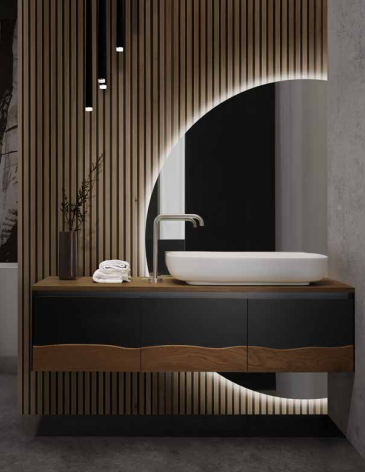 C375M4L70.101NC Тумба подвесная с 4 выдвижными ящиками 70 см A. e T. Italia TRACE Белый матовый - орех Каналетто Италия AeT ITALIA - Вид №1