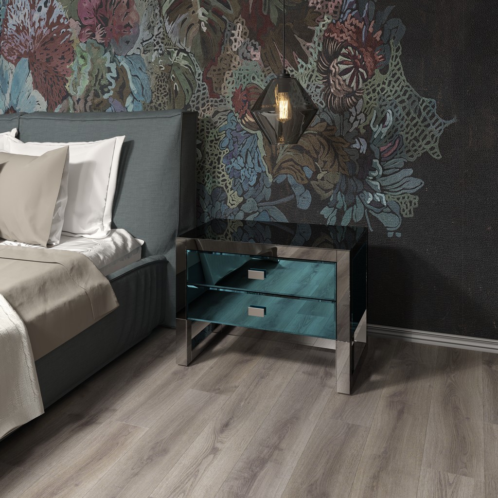 Тумбочка прикроватная зеркальная Gravity GRAUM - 191771 Зеркальный;синий  - Вид №1