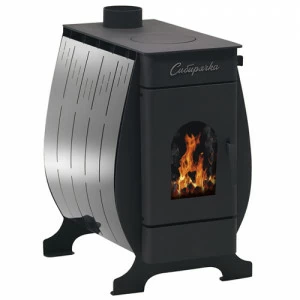 Отопительная печь НМК Сибирячка-12 с кожухом из нержавеющей стали