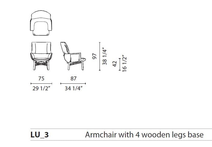 Съемное кресло с деревянной основой CAPPELLINI Lud'o Lounge ARCH-00045468 - Вид №9