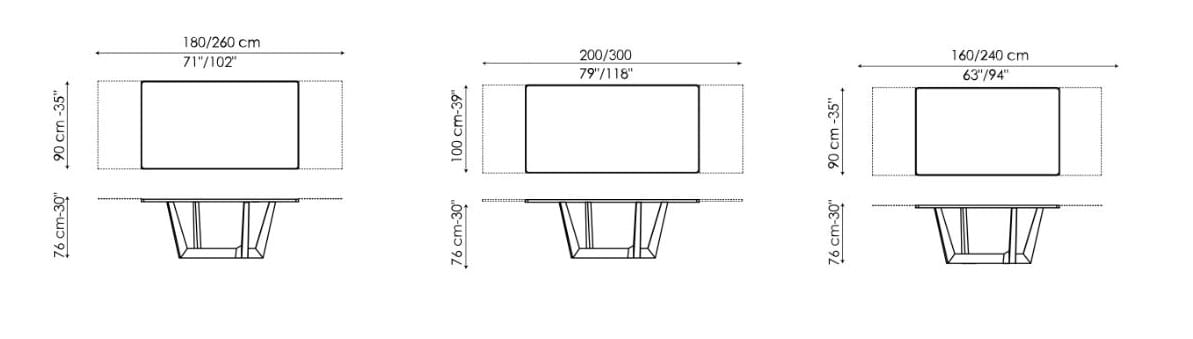 Прямоугольный выдвижной стол BONALDO искусство ARCH-00028456 - Вид №3