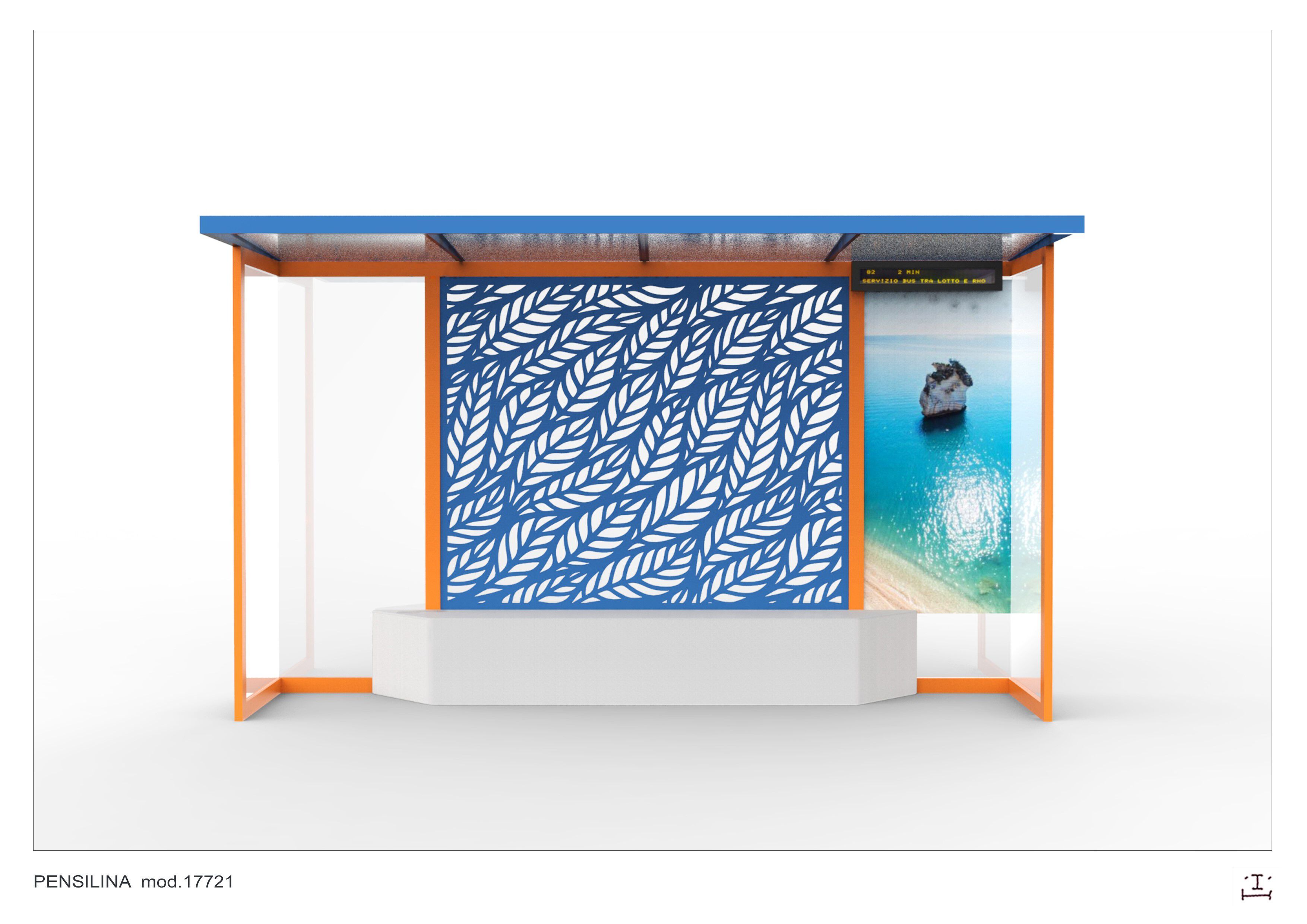 Стальной и стеклянный навес для автобусной остановки CITYSì C10 ARCH-00125687 - Вид №6