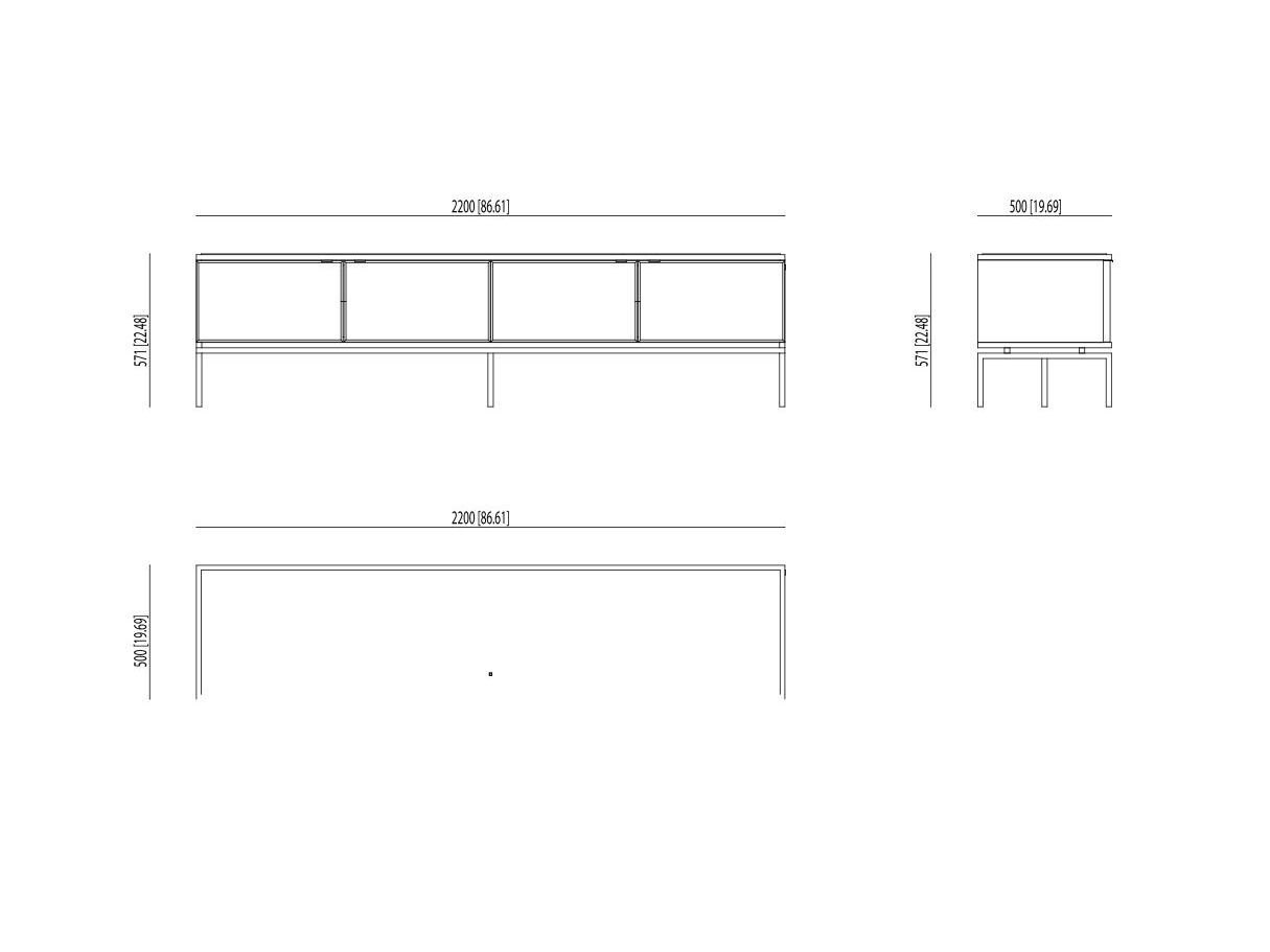 Шкаф для телевизора из дерева и стекла Laskasas холст ARCH-00080454 - Вид №2
