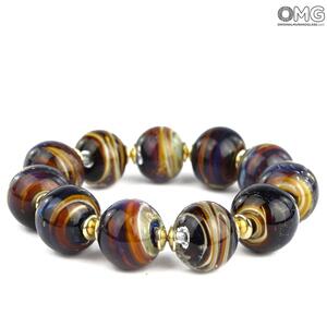 3746 ORIGINALMURANOGLASS Браслет Юпитер - халцедоновое стекло - муранское стекло OMG 18 см