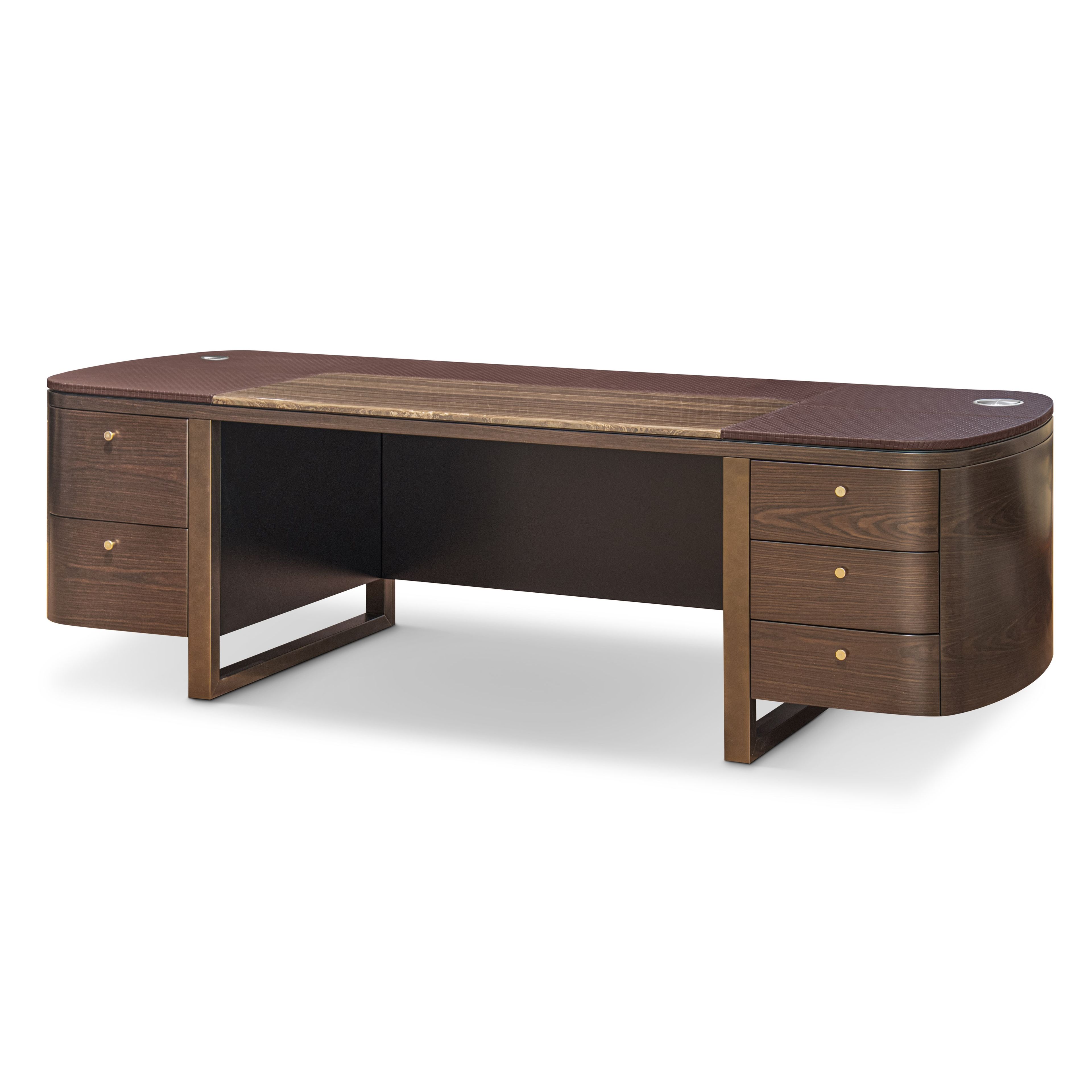 Исполнительный стол из шпона и кожи Formitalia Сеул ARCH-00104909 - Вид №1