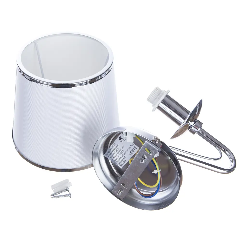 Бра Dolores 1xE14x60 Вт, металл/ткань, цвет хром/белый 14237615 STLM-2049611 Arte Lamp  - Вид №6