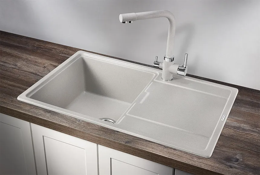 7804, БАЗАЛЬТ, кухонная мойка, кварц GRANULA 7804-ST196