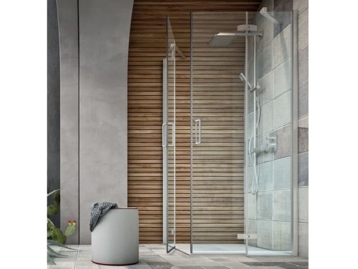 Угловая душевая кабина из хрусталя с распашной дверью ARCOM S6 ARCH-00066449