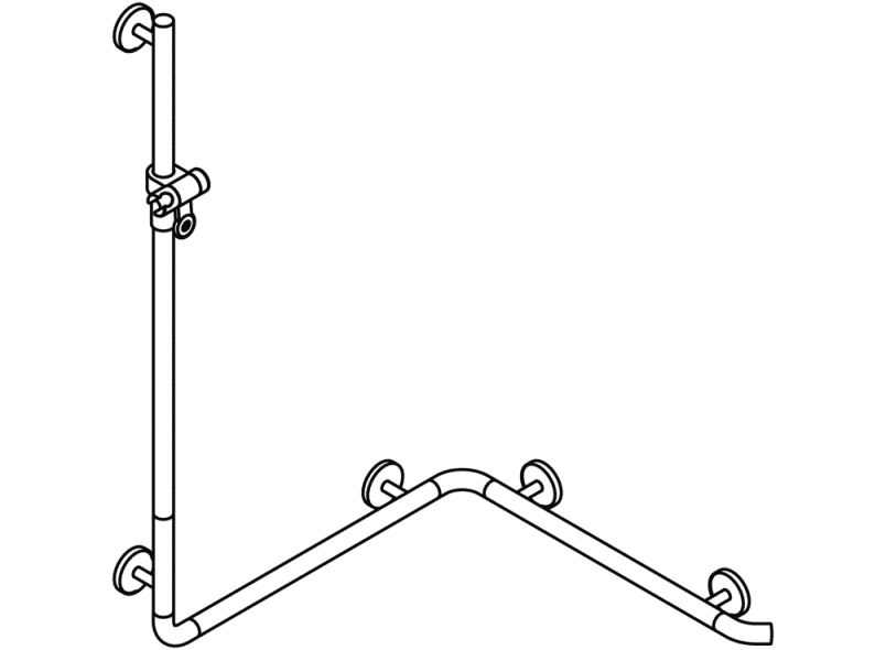 950.35.22054 Поручень для душа с держателем для душа теплое прикосновение HEWI Greifen  - Вид №2