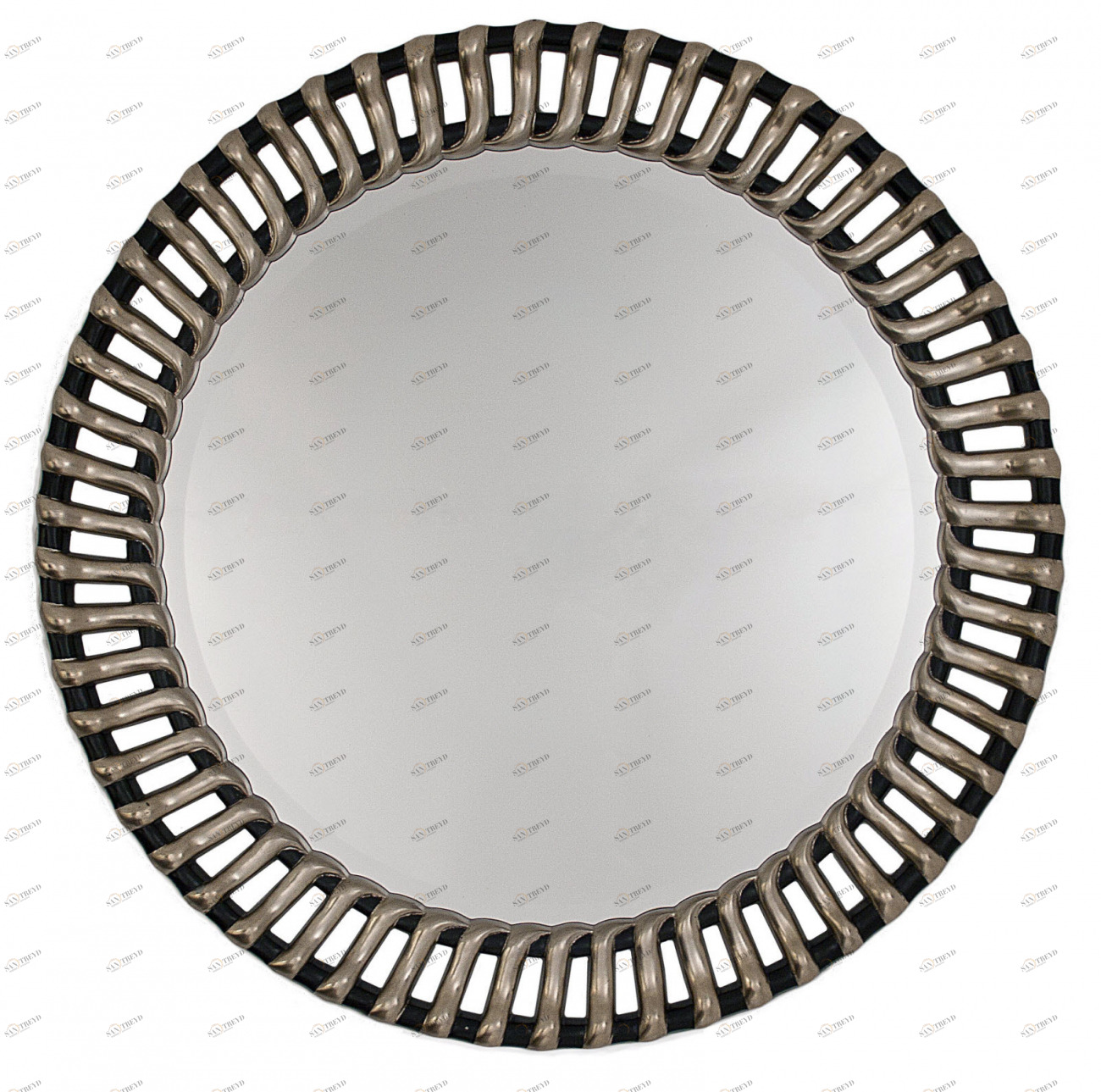 Зеркало круглое черное с серебром большое Round PUSHA ДИЗАЙНЕРСКИЕ 062523 Серебро 