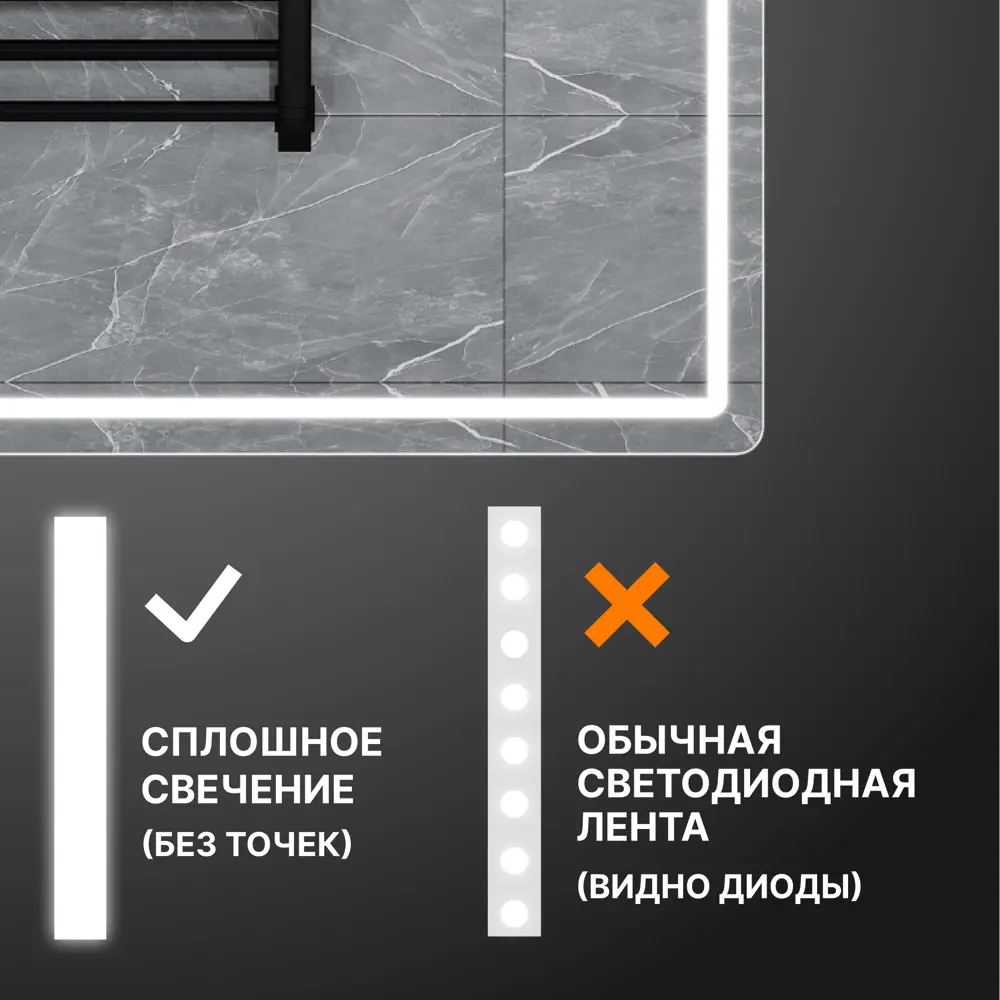 Шкаф для ванной комнаты с зеркалом Vigo Look 49.7x60x17 см с подсветкой STLM-2144819 - Вид №4