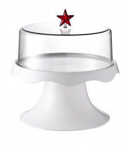 QL10044-WH Тортовница на ножке подарочная merry tray средняя белая Qualy