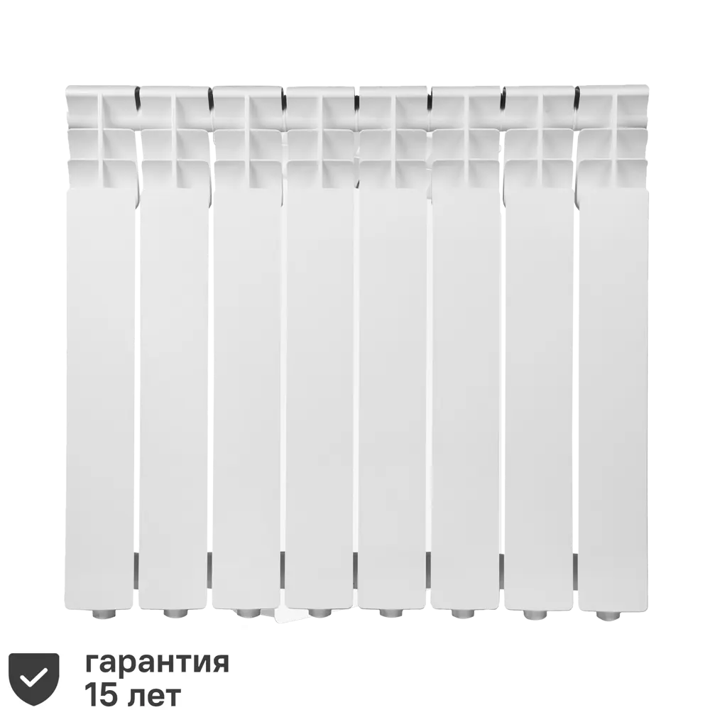 Радиатор Monlan Aluminium 500/80 алюминий 8 секций боковое подключение цвет белый STLM-2181379