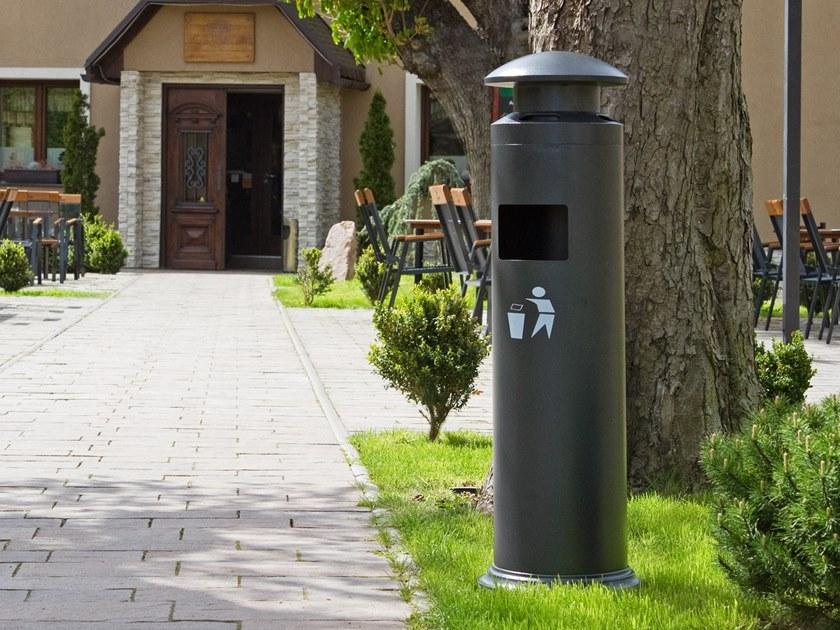 STUDIO T Урна для мусора стальная с крышкой с пепельницей для улицы  1609009  - Вид №2