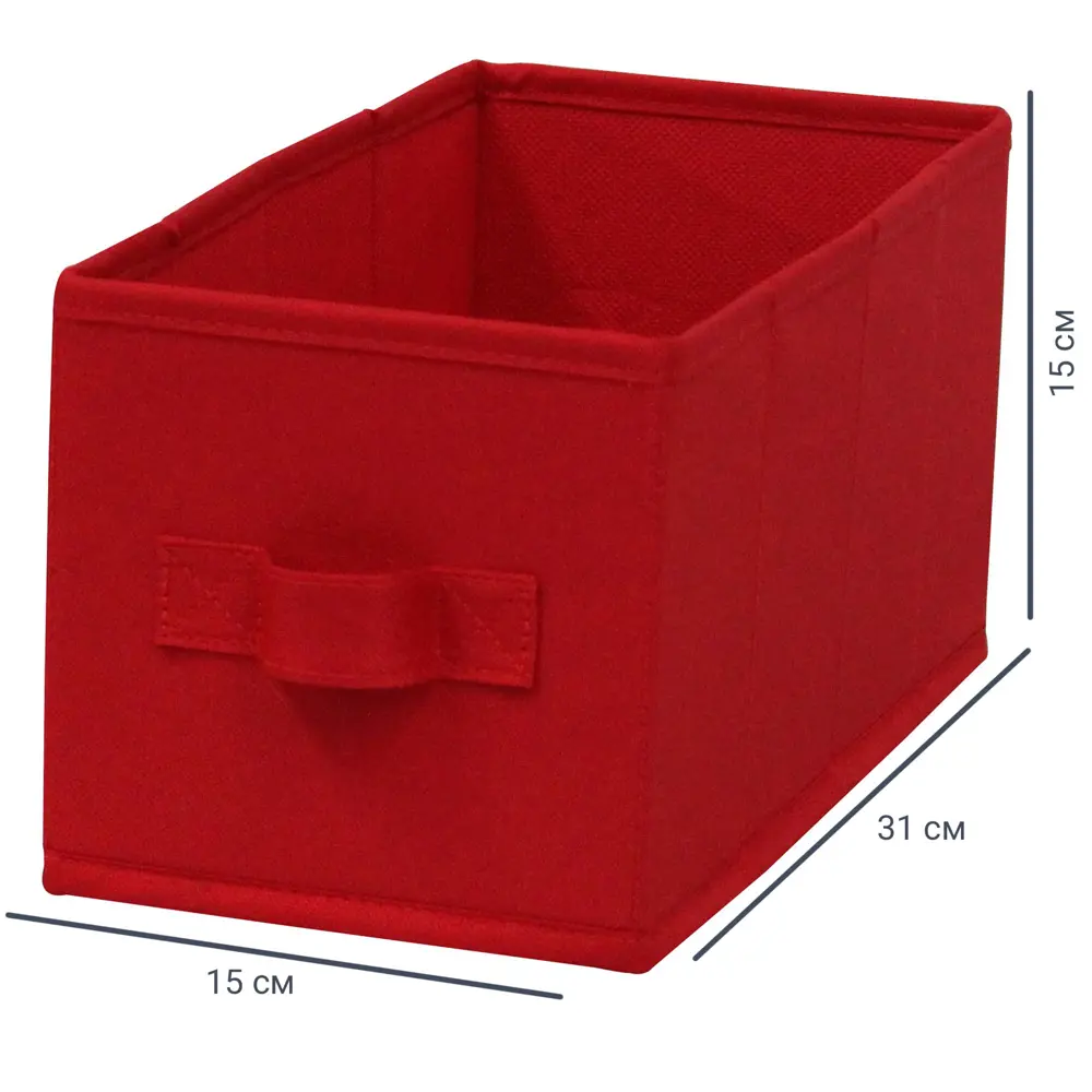 Короб Spaceo KUB Carmen 15x31x15 см 6.9 л полиэстер цвет красный 81990633 STLM-2055631 - Вид №1